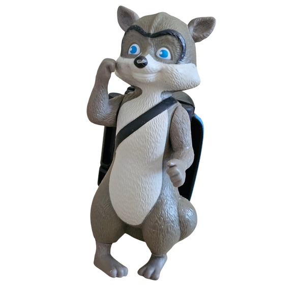 McDonald's Other - DreamWorks Over the Hedge RJ Raccoon Figure with Opening Backpack Toy 2006